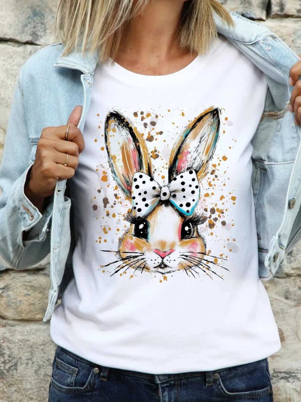 Bunny Bow with Rhinestones